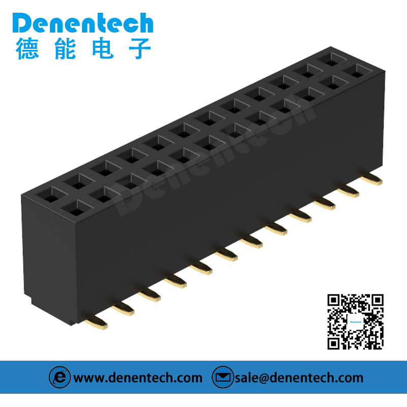 Denentech hot sale 2.54MM female header H5.7MM dual row straight SMT female header connector 