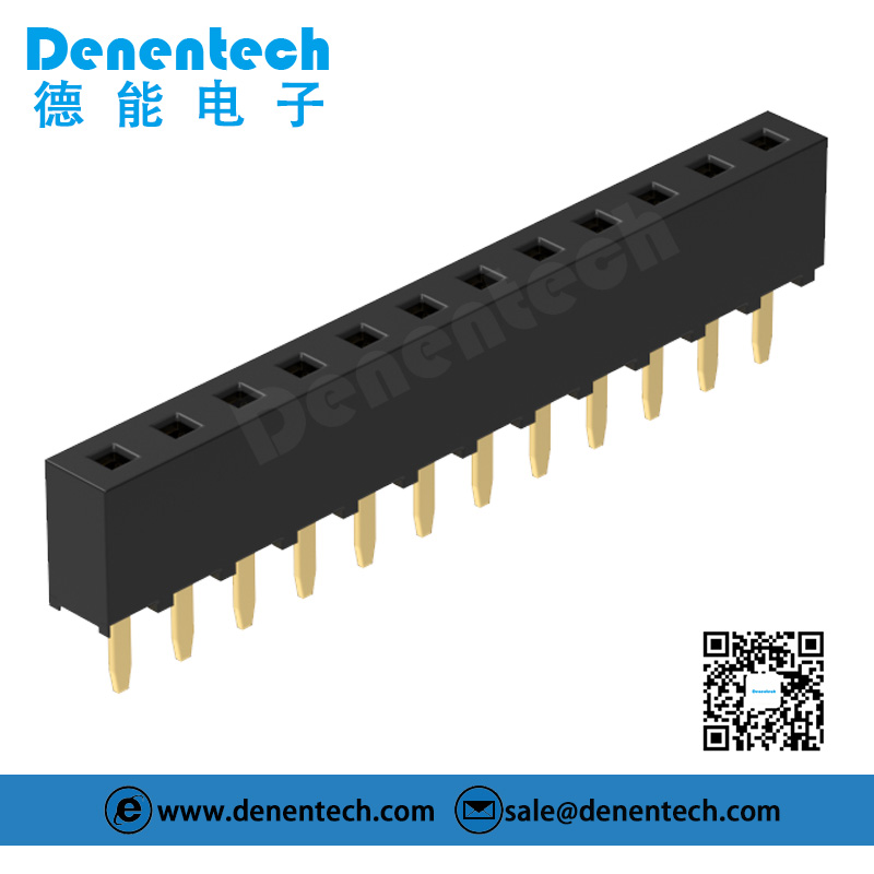 Denentech good quality factory directly 2.54MM female header H5.0MM single row straight female header