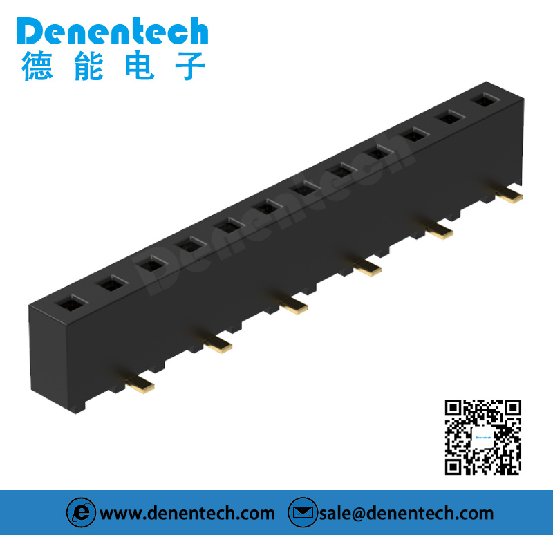 Denentech factory directly supply 2.54MM female header H5.0mm single row straight SMT female connector 