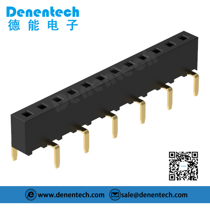 Denentech factory directly supply 2.54MM female header H5.0MM single row straight button entry DIP female header