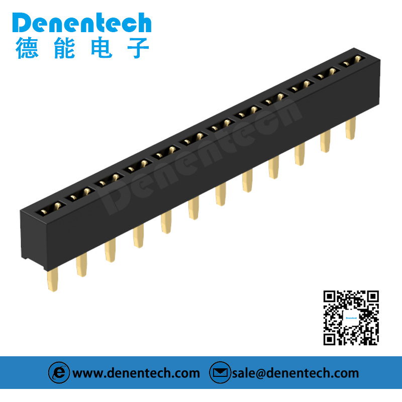 Denentech good quality 2.54MM female header H3.5MM single row straight female connector 