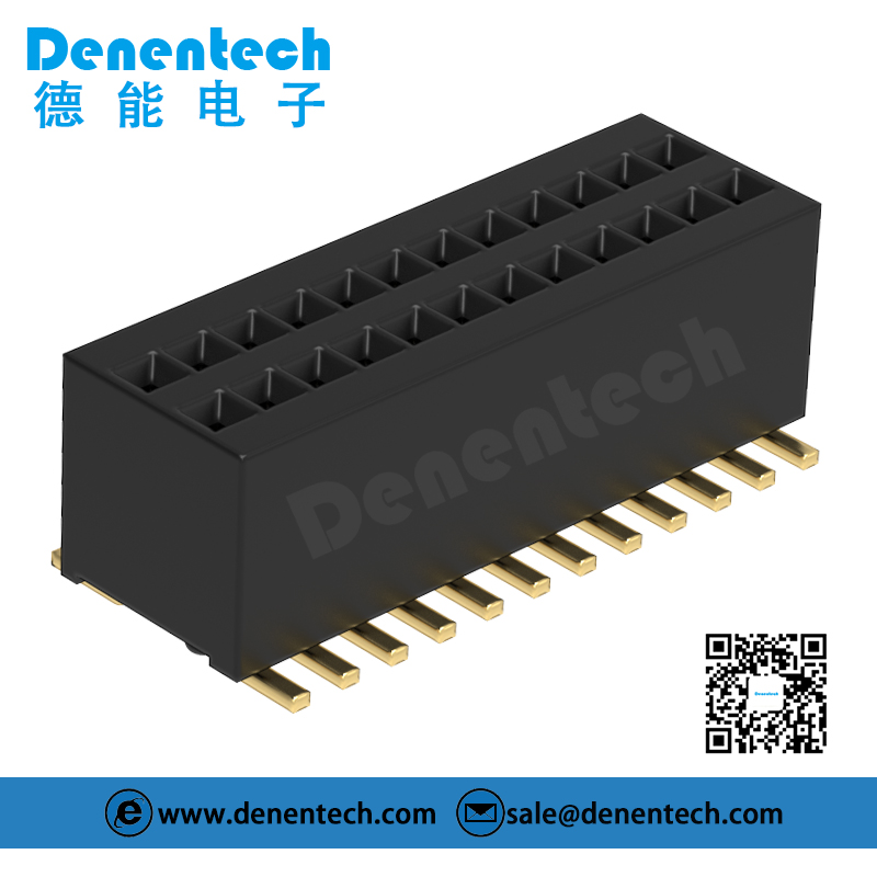 Denentech 0.8MM female header H3.2MM dual row straight SMT female header connector 0.8MM female header