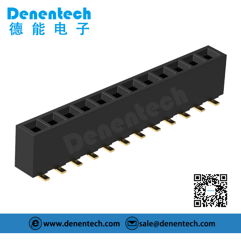 Denentech 专业工厂3.96MM排母H8.9单排180度SMT排母接插件