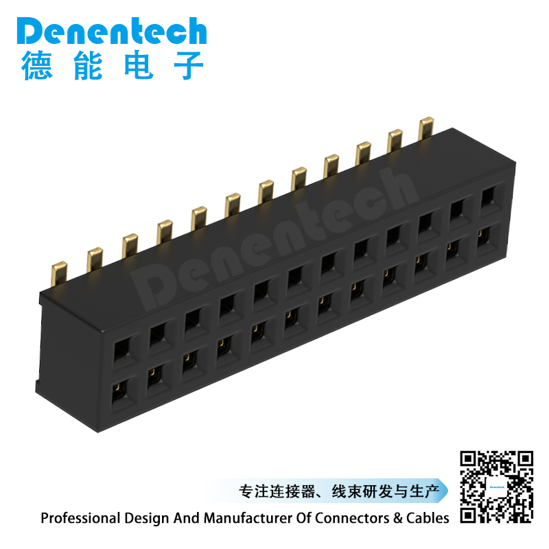 Denentech good quality factory directly1.00MM  female header H3.15MM dual row straight SMT