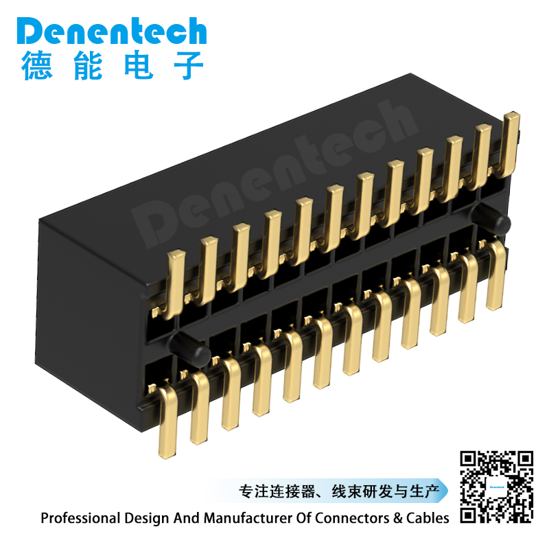 Denentech 0.8MM female header H3.2MM dual row straight SMT female header connector 0.8MM female header