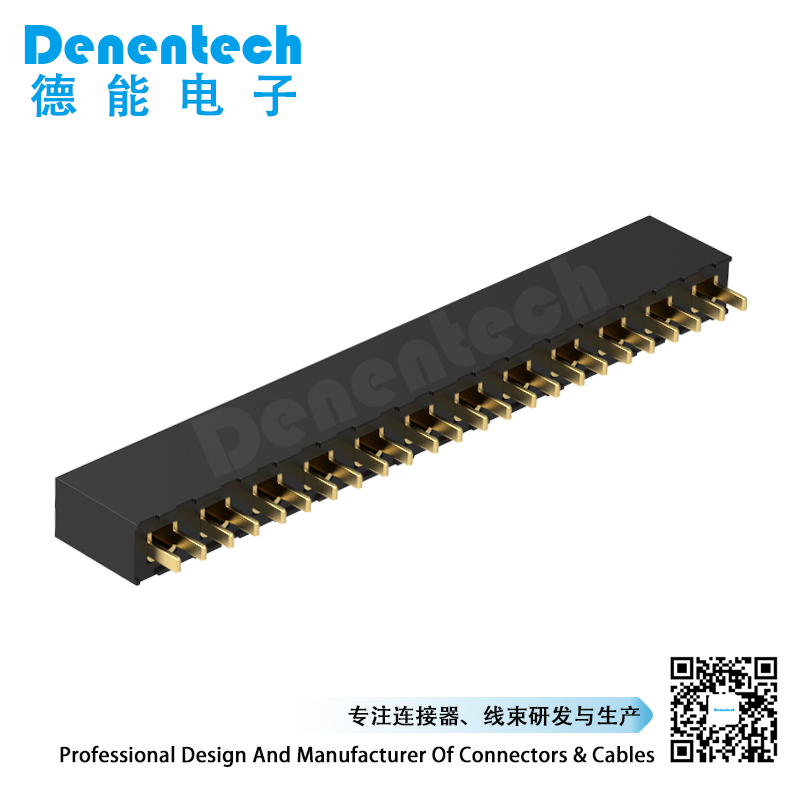 Denentech 热销5.08MM排母H8.9单排180度直插黑色排母连接器