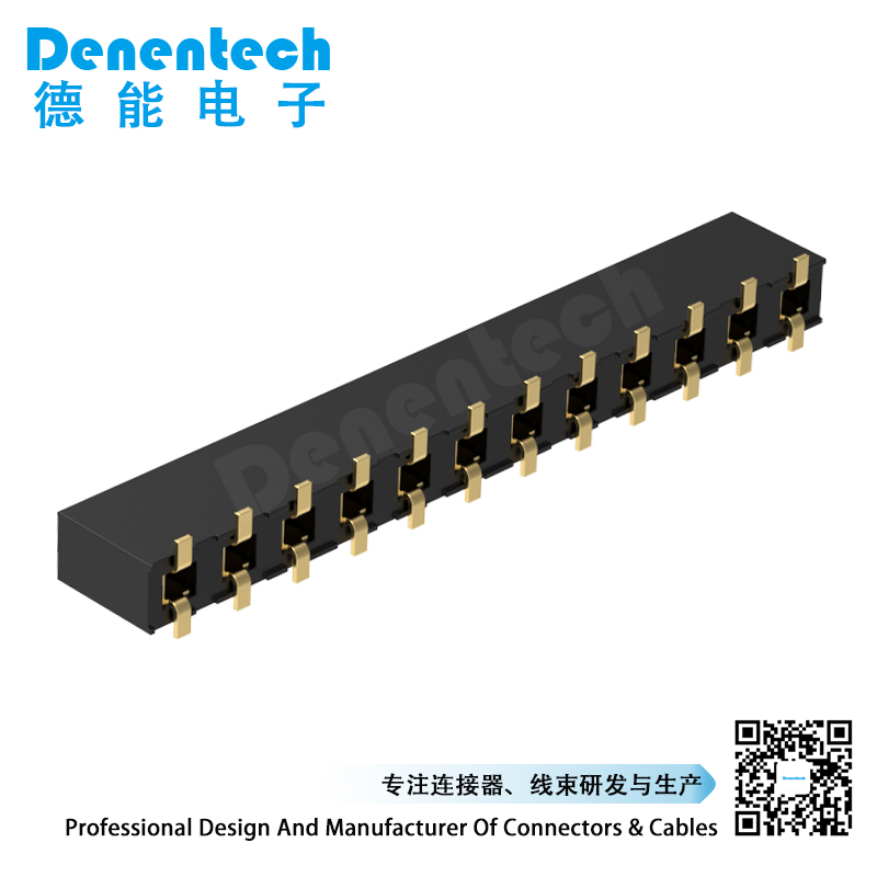 Denentech hot selling 5.08MM female header H8.9MM single row straight SMT female connector 