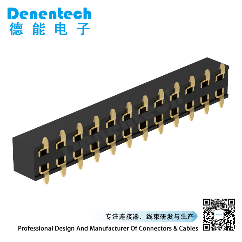 Denentech 专业工厂2.54MM排母H3.5双排SMD贴片排母接插件