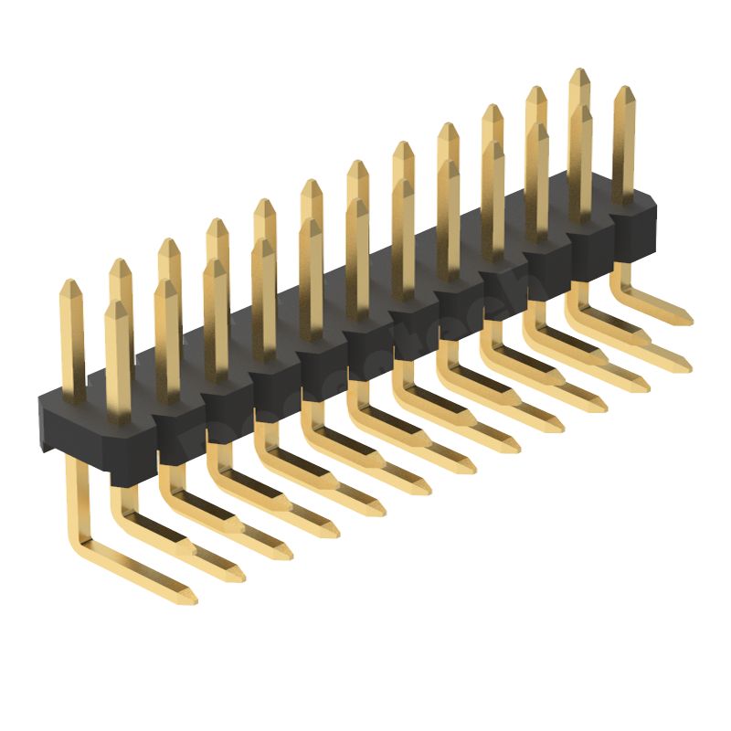 Denentech Gold Plating 2.54mm pitch dual row right angle DIP