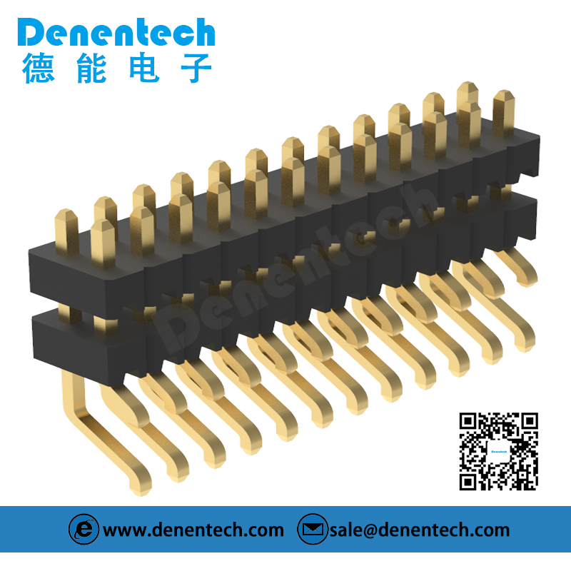  Denentech 1.27mm pin header dual row dual plastic SMT right angle  female pin header