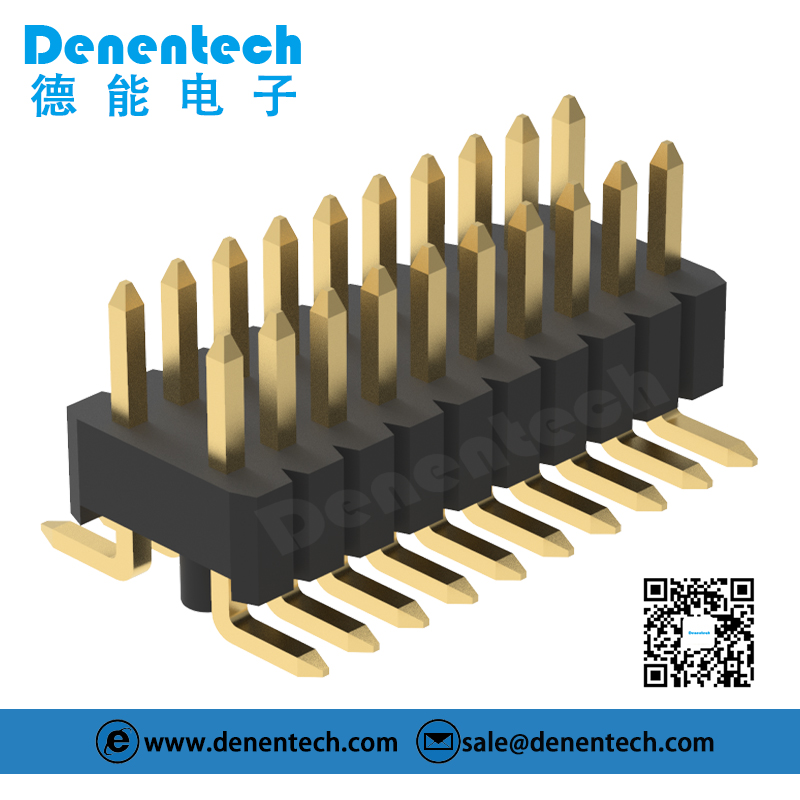 Denentech 1.27x2.54mm pin header dual row straight SMT with peg pin header connector
