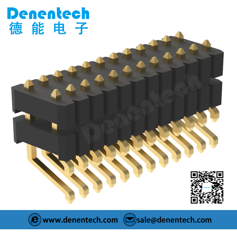  Denentech 1.27x2.54mm pin header dual row dual plastic SMT right angle pin header pcb