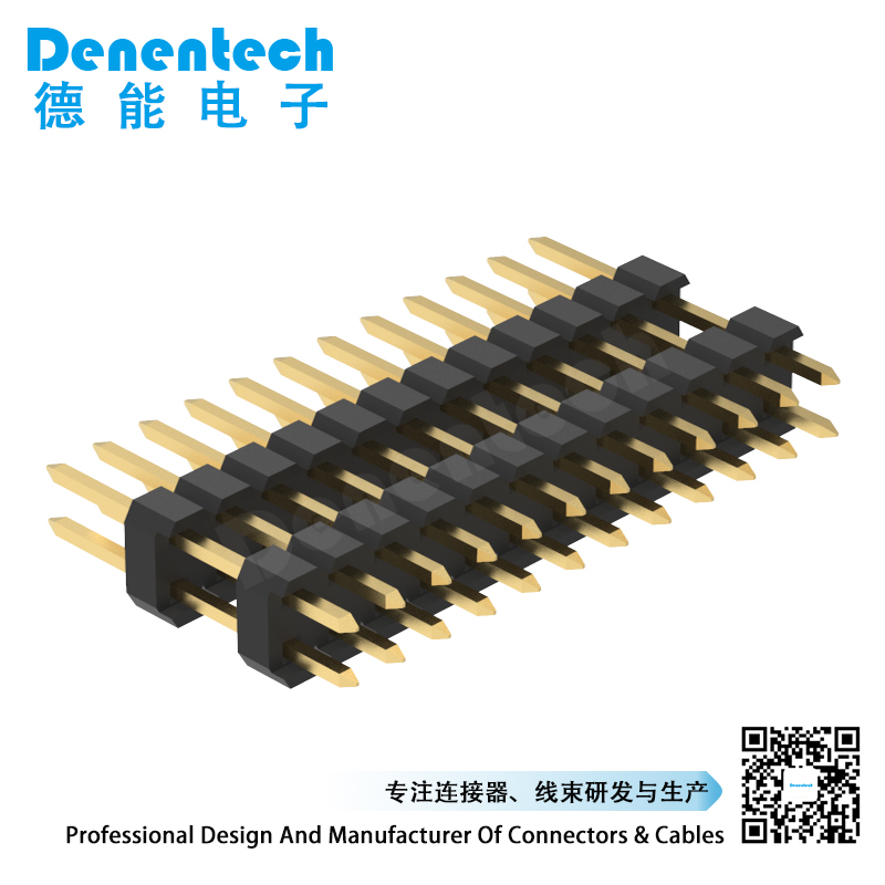 Denentech 2.54mm pin header dual row dual plastic straight single row pin header 2,54mm connector