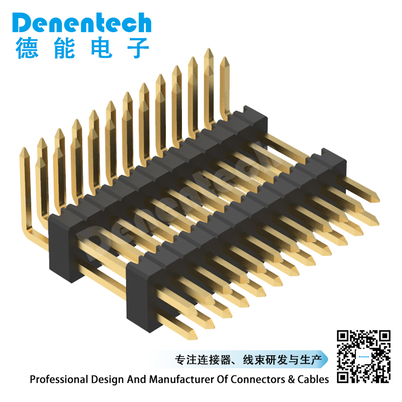 Denentech  1.27mm pin header dual row dual plastic right angle electronic pin headers