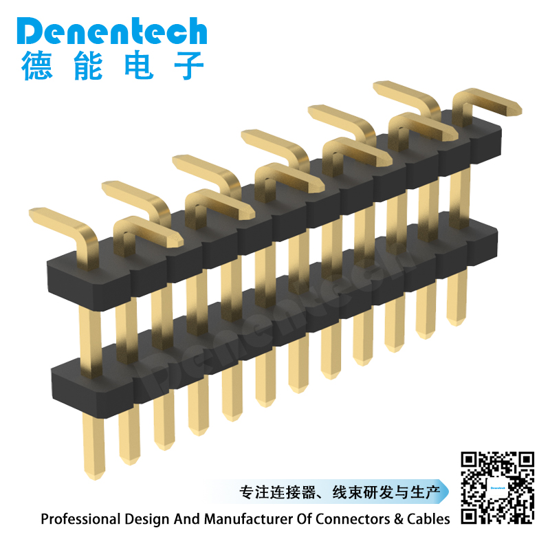 1.27mm pin header single row dual plastic SMT 