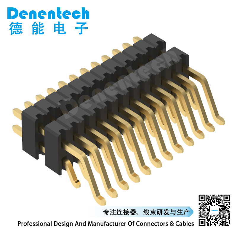  Denentech 1.27mm pin header dual row dual plastic SMT right angle  female pin header