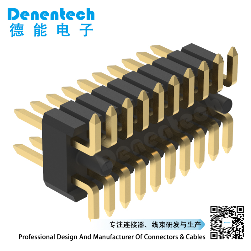 Denentech 1.27x2.54mm pin header dual row straight SMT with peg pin header connector