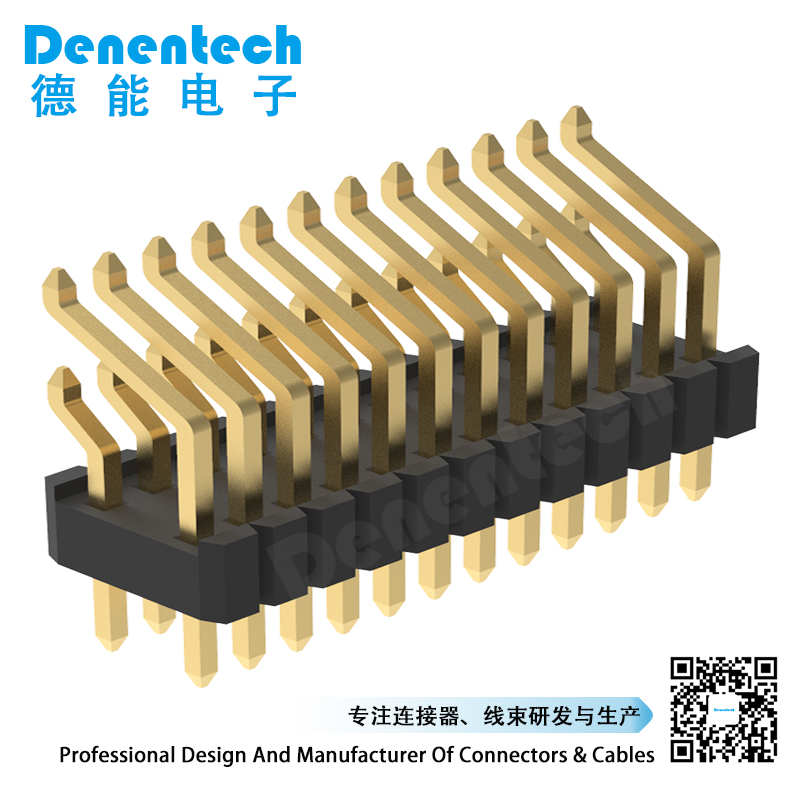   Denentech  1.27x2.54mm pin header dual row SMT right angle pin header pcb