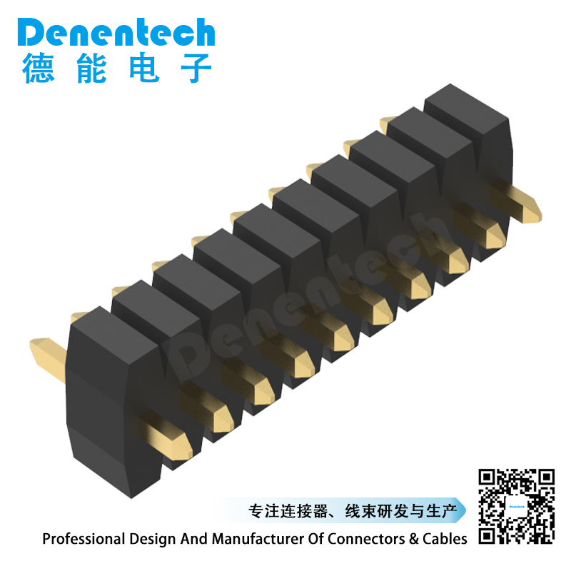 Denentech customized 1.0mm Single row straight DIP pin header connector for PCB