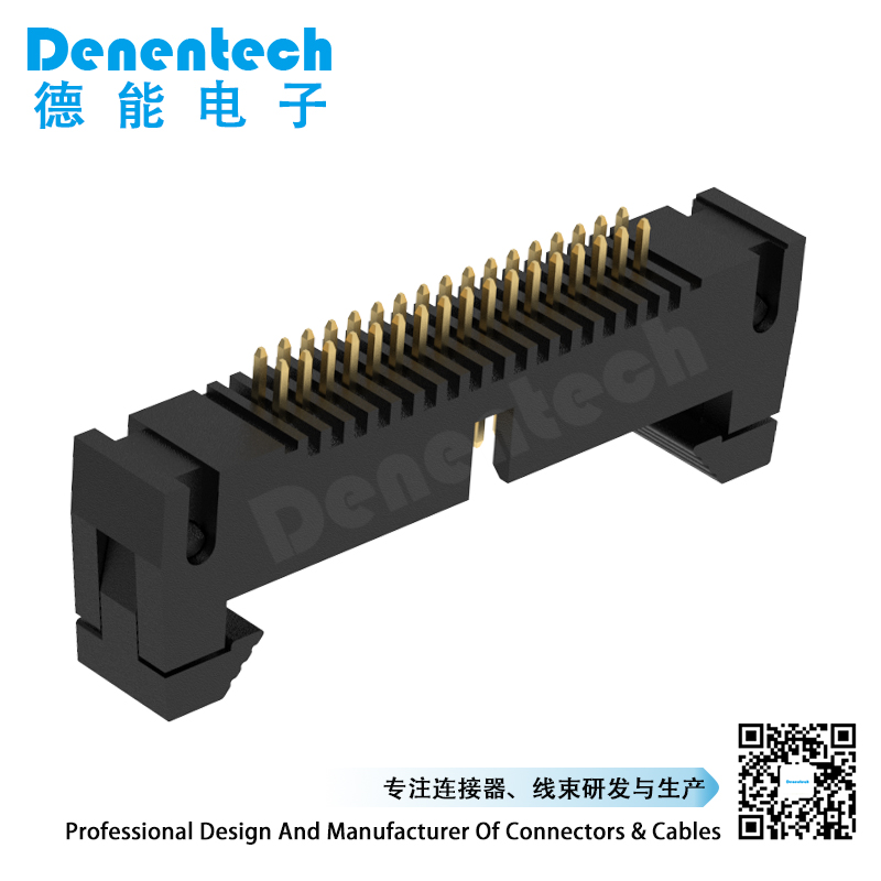 Denentech 热销1.27mm牛角H11180度双排传统牛角插座