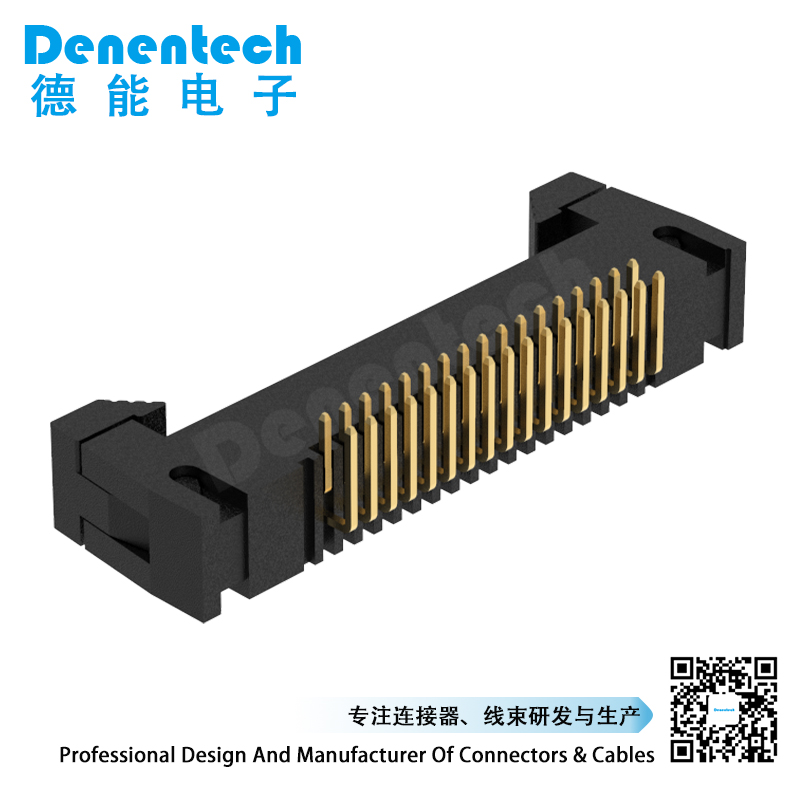 Denentech 工厂自销1.27mm牛角H1190度 双排折弯勾勾牛角座连接器