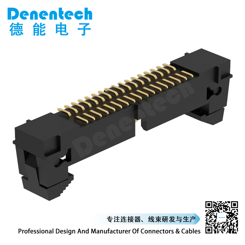 Denentech high quality 1.27MM ejector header H11.3 straight SMT gold curved ejector connector