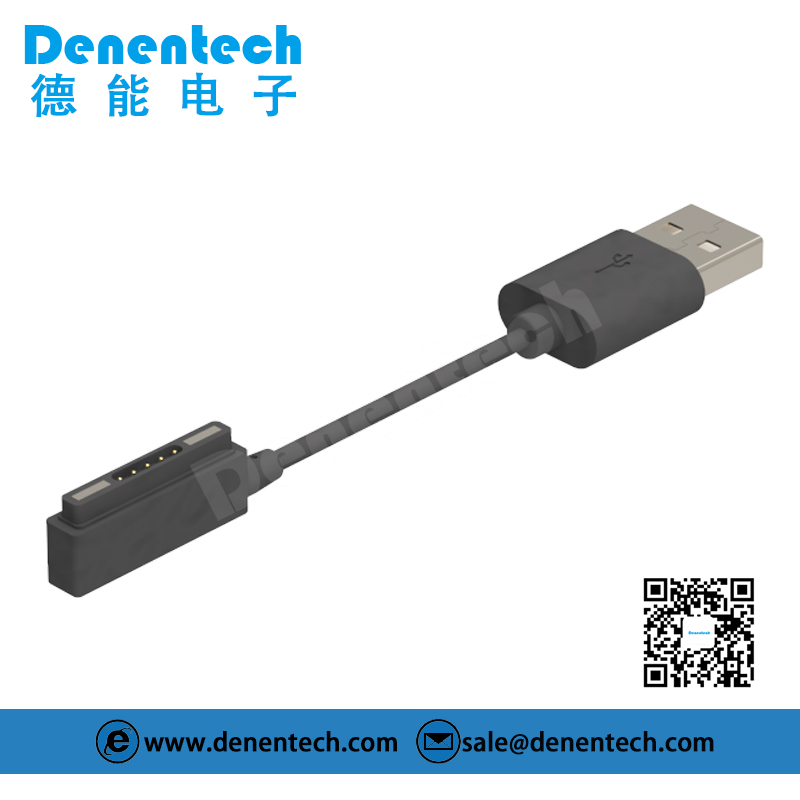 Denentech professional factory pogo pin 5P male cable 5pin pogo pin charger cable