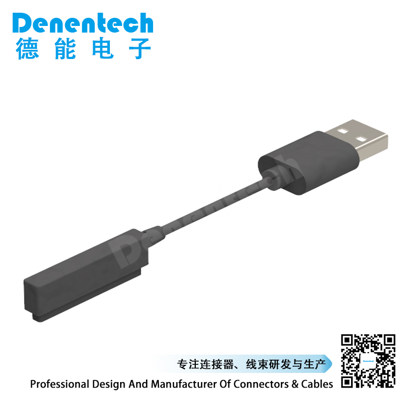 Denentech 工厂定制条形磁吸pogopin8P公座连接线智能蓝牙耳机8pin磁吸充电线