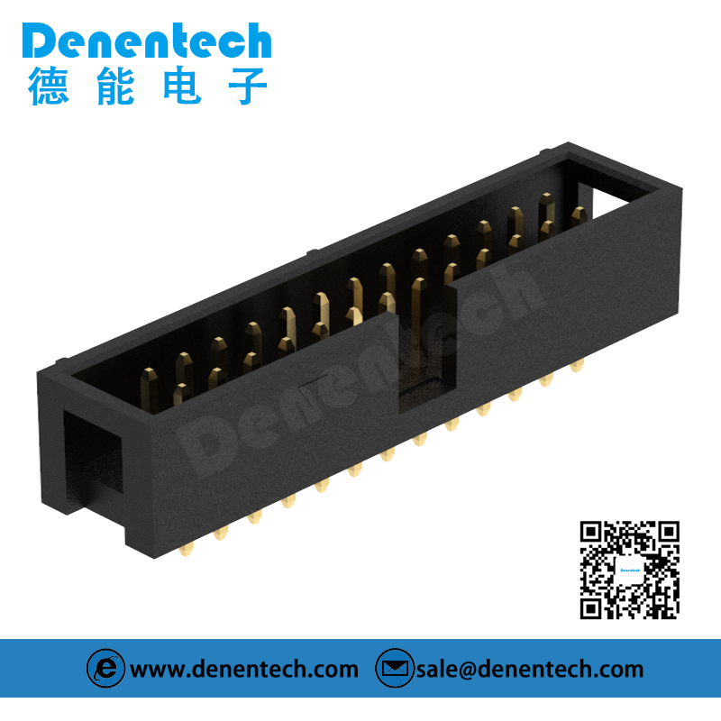 Denentech Customized 2.54MM box header H8.9MM dual row straight DIP