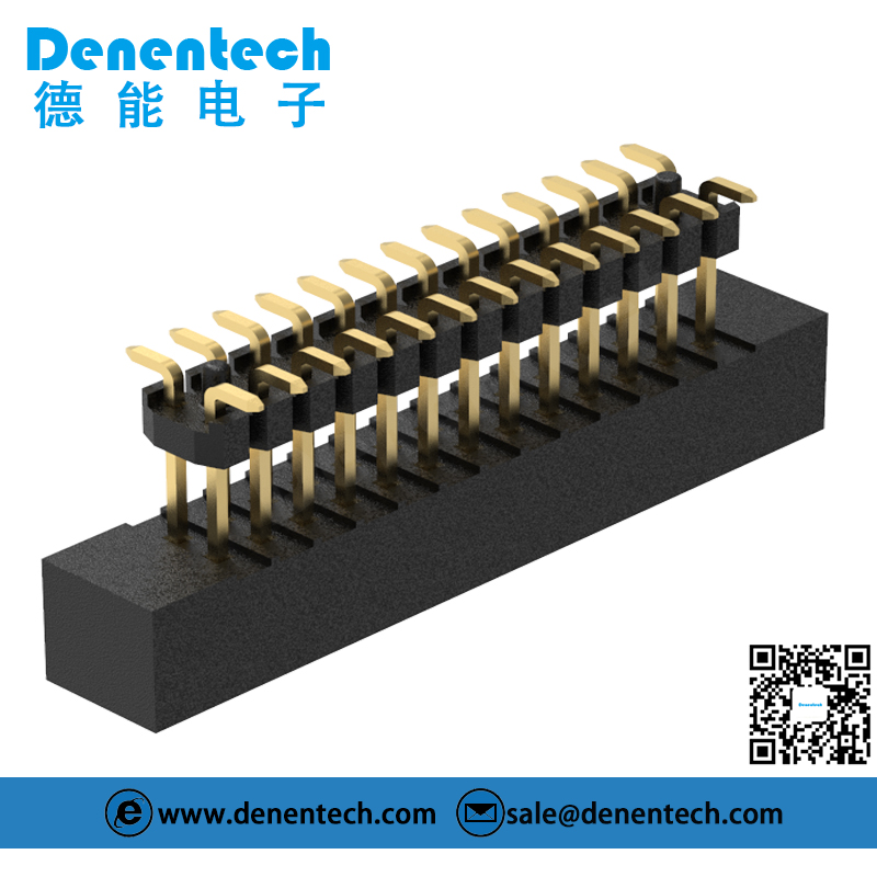Denentech customized 2.00MM H5.0MM dual row straight SMT+pin header box header