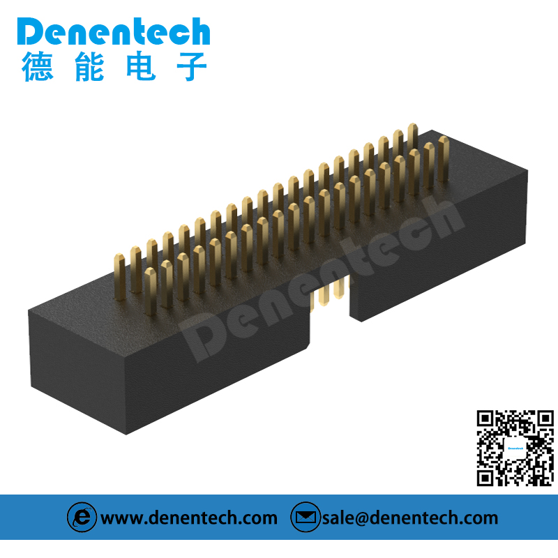 Denentech专业工厂1.27x2.54mmH5.60双排180度插板简牛连接器
