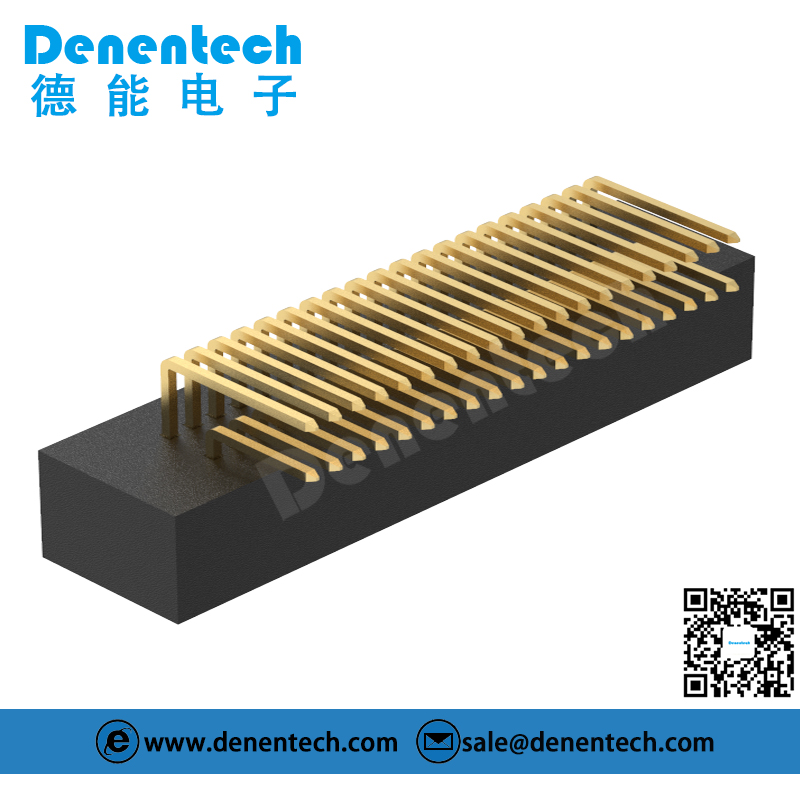 Denentech专业生产商1.27x2.54mmH5.60双排90度插板简牛连接器