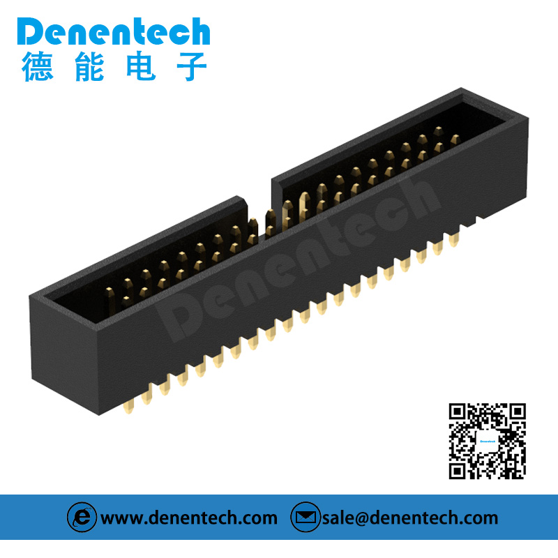 Denentech factory custom 1.27MM H4.9MM dual row straight DIP box header Connector