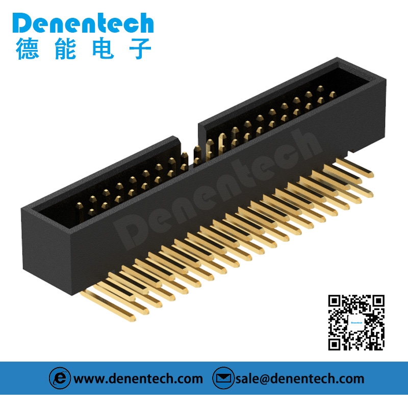 Denentech hot selling 1.27MM H4.9 dual row right angle DIP box header