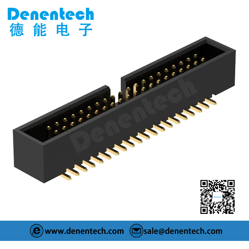Denentech工厂直销1.27mm简牛H4.9双排180度SMT简牛连接器