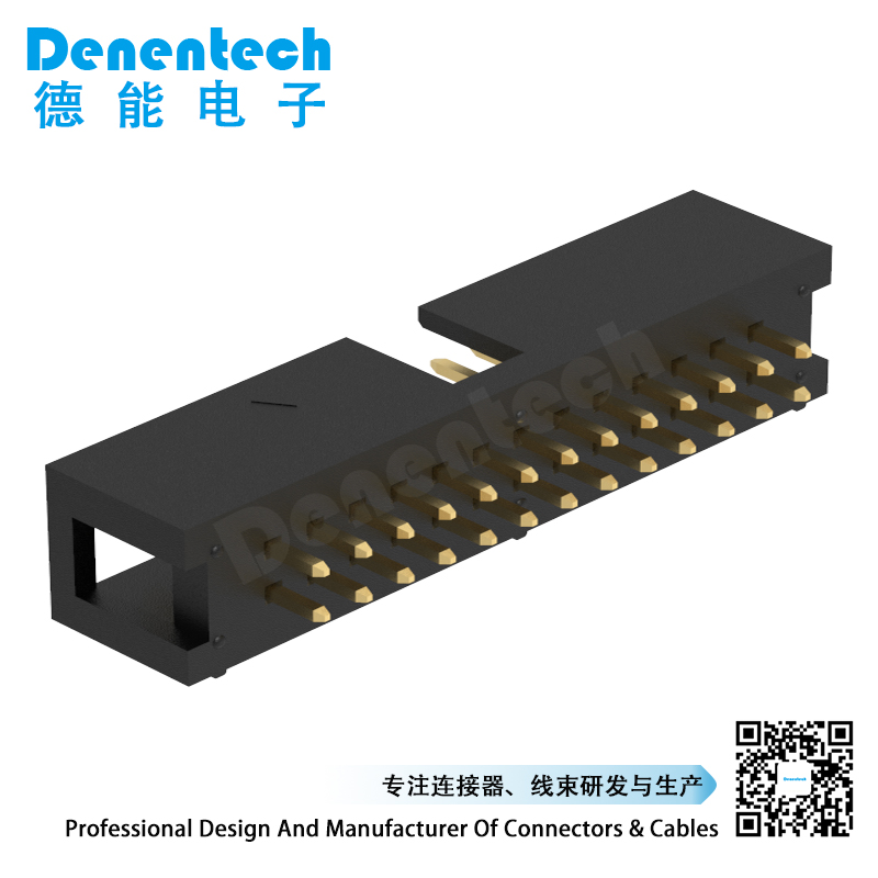 Denentech Customized 2.54MM H8.9MM dual row straight DIP box header