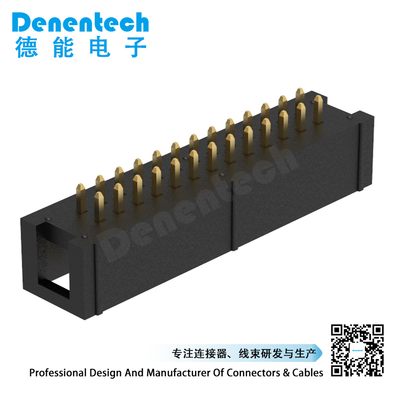 Denentech接受定制2.54mmH8.9双排180度简牛连接器