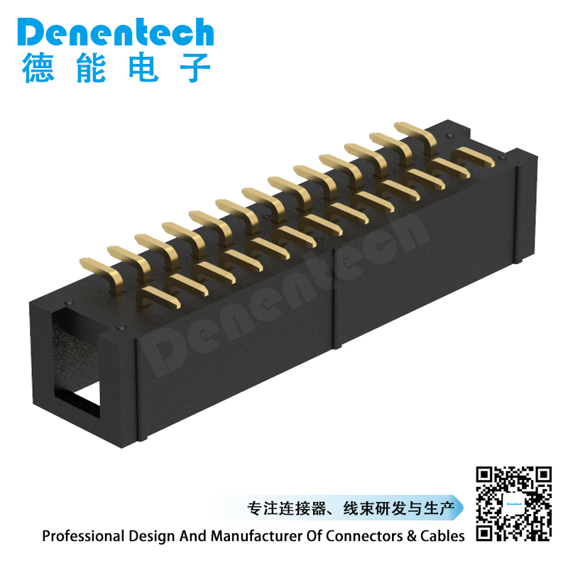 Denentech工厂直销2.54mmH8.9双排180度SMT简牛连接器
