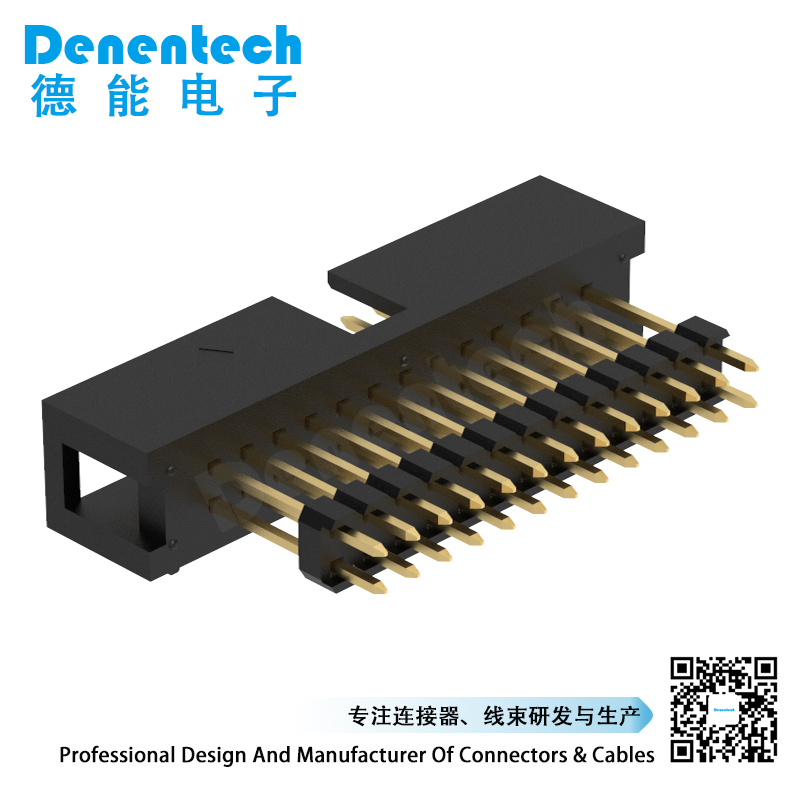 Denentech hot sale 2.54MM H8.9MM dual row straight DIP+pin header box header