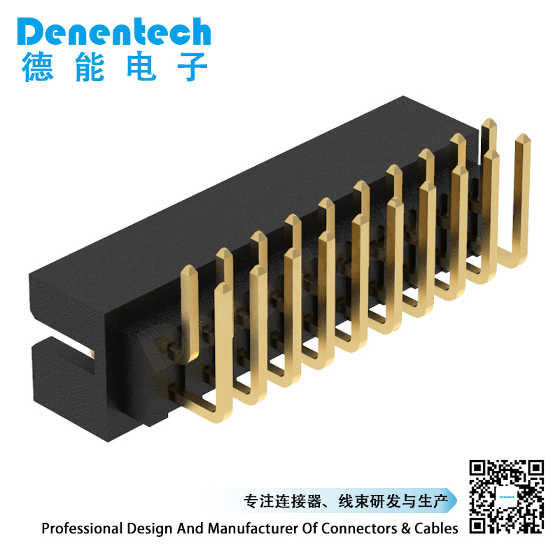 Denentech high quality 2.0MM MX box header H6.4MM dual row right angle DIP