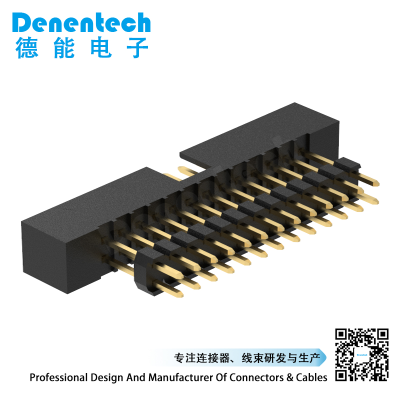 Denentech工厂直销2.00mmH5.6双排180度+排针简牛连接器 接插件