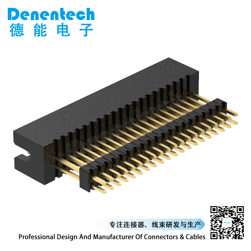 Denentech高品质产品1.27mmH5.7双排180度直插+排针简牛连接器